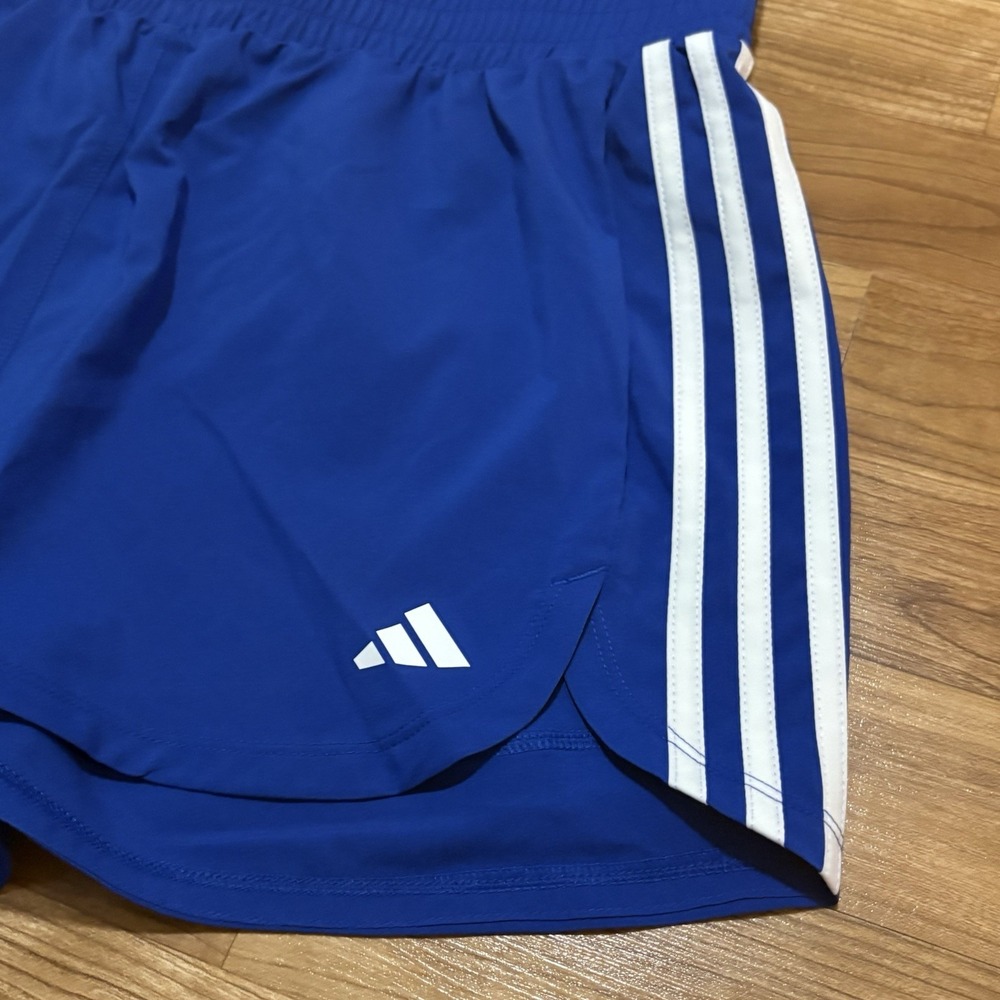 Adidas Pacer Short Regular Fit High Rise 3" Inseam Royal Blue Women's Large - Picture 2 of 5